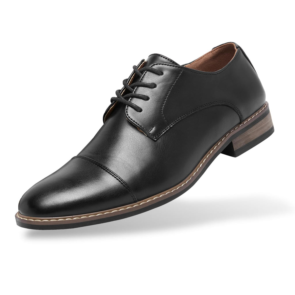 SILENTCARE Men's Oxford Black Dress Shoes Formal Business Comfortable Classic Wingtip Lace Up Shoes