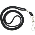HOSL Black Nylon Lanyards, 100 Pack Bulk Office ID Card Lanyards with Swivel Hook (Modern/Fitted, 19 inches, 1.54lb)