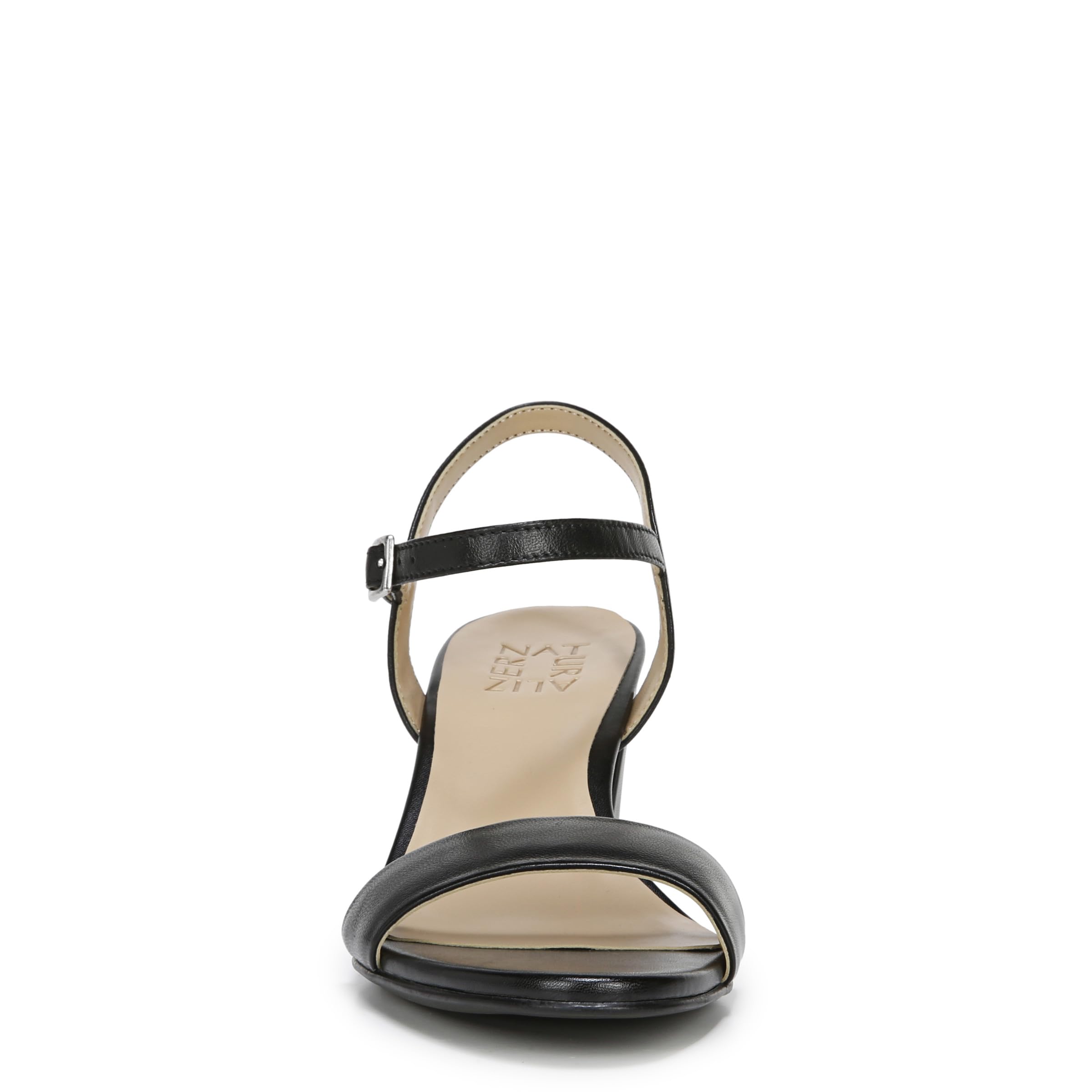 Naturalizer Womens Bristol Ankle Strap Chunky Block Heel Dress Sandal ,Black Smooth ,8.5M