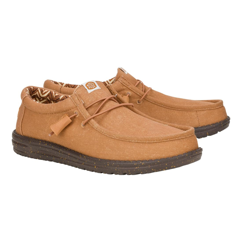 HEYDUDE Wally Stretch Canvas Nut Size 11, Men’s Shoes, Men's Slip-on Loafers, Comfortable & Light-Weight