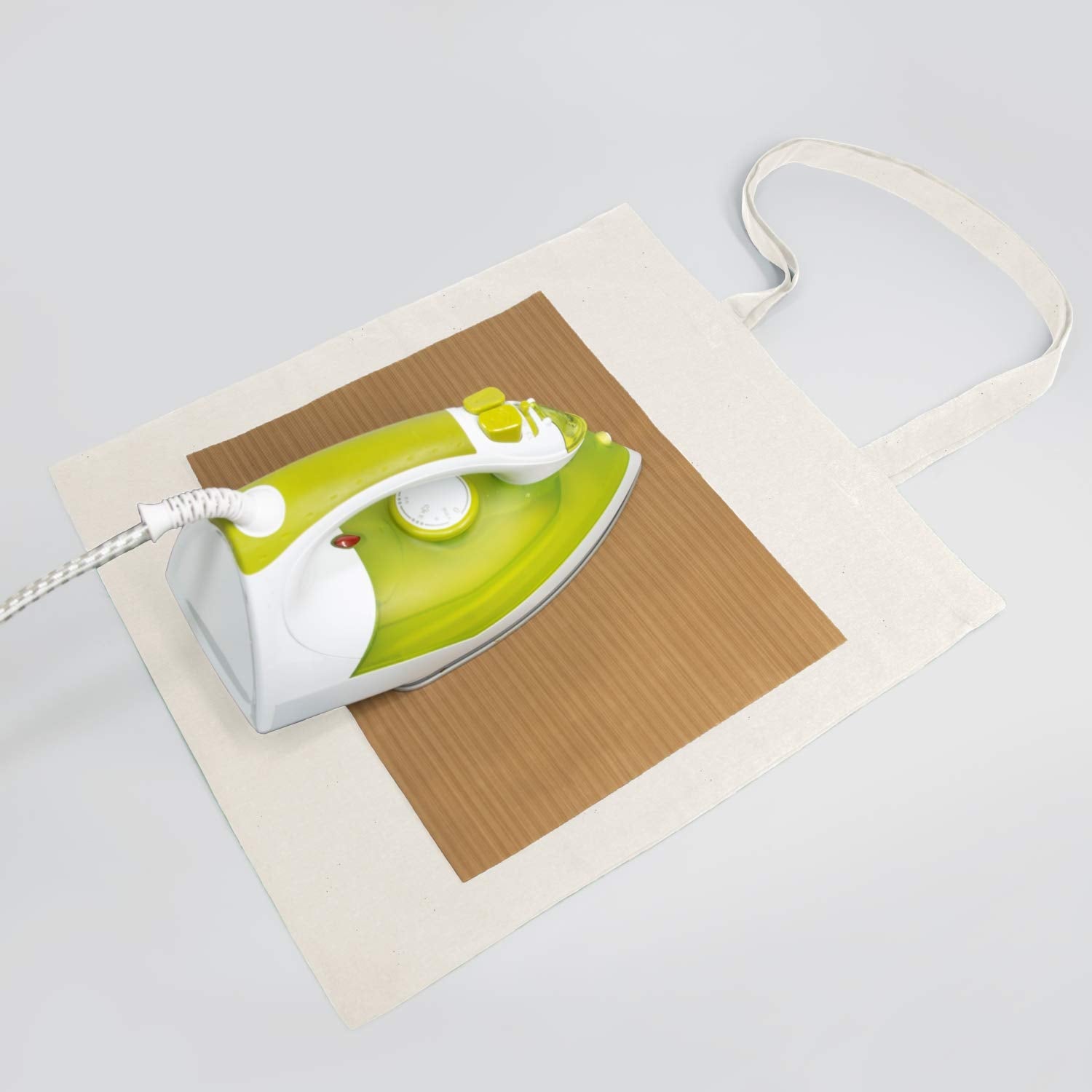 NPBAG 25 Pack 15'' X 16'' Natural Cotton Tote Bags, Lightweight Blank Bulk Cloth bags with 1pc of PTFE Teflon Sheet