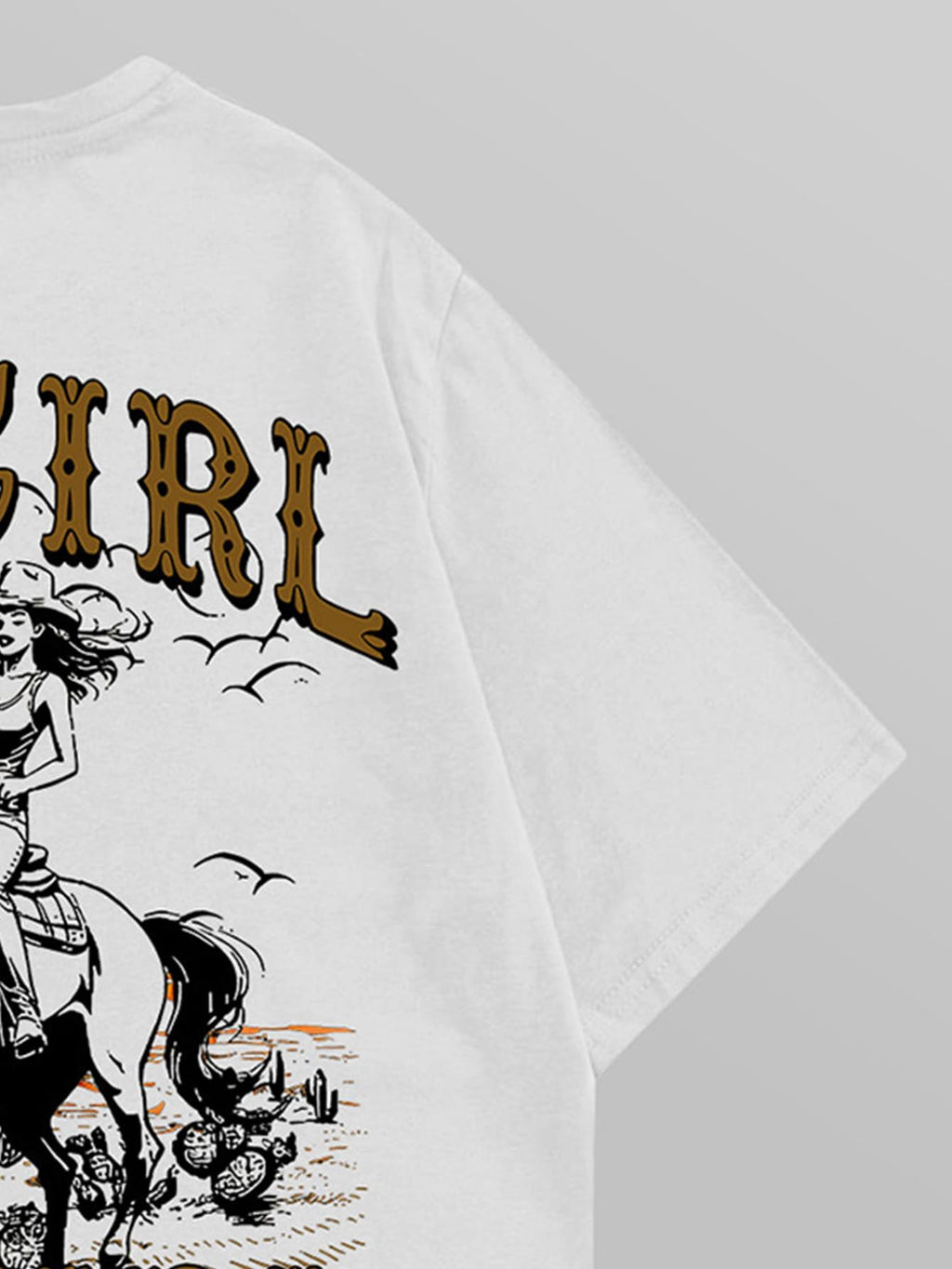 SOLY HUX Women's Western Tops Oversized Graphic Tees Drop Shoulder Short Sleeve T Shirts Cowgirl Clothes White Graphic Large