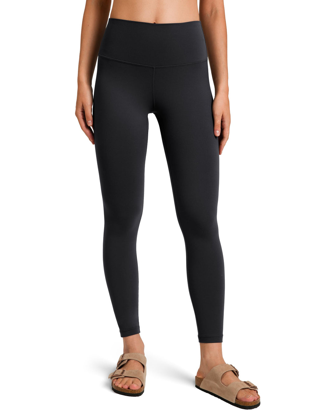 Colorfulkoala Women's Dreamlux High Waisted Workout Leggings 25" Inseam 7/8 Length Yoga Pants (XS, Black)