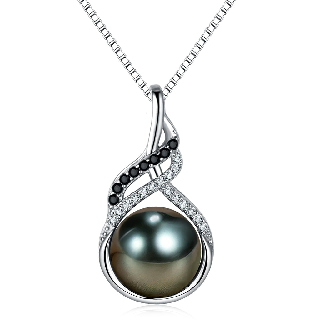 NONNYL Gift for Wife Women Wedding Birthday Anniversary Jewelry- Mother's Day Valentines Day Gifts for Mom Her Black Pearl Necklace for Women | Birthday Gifts for Women Wife Christmas