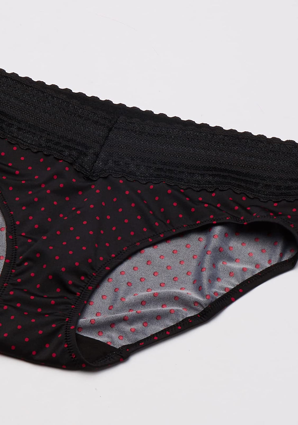 Warner's womens Blissful Benefits No Muffin Hipster Panties, Pink/Sangria/Black Red Dot, X-Large US , Pack of 3