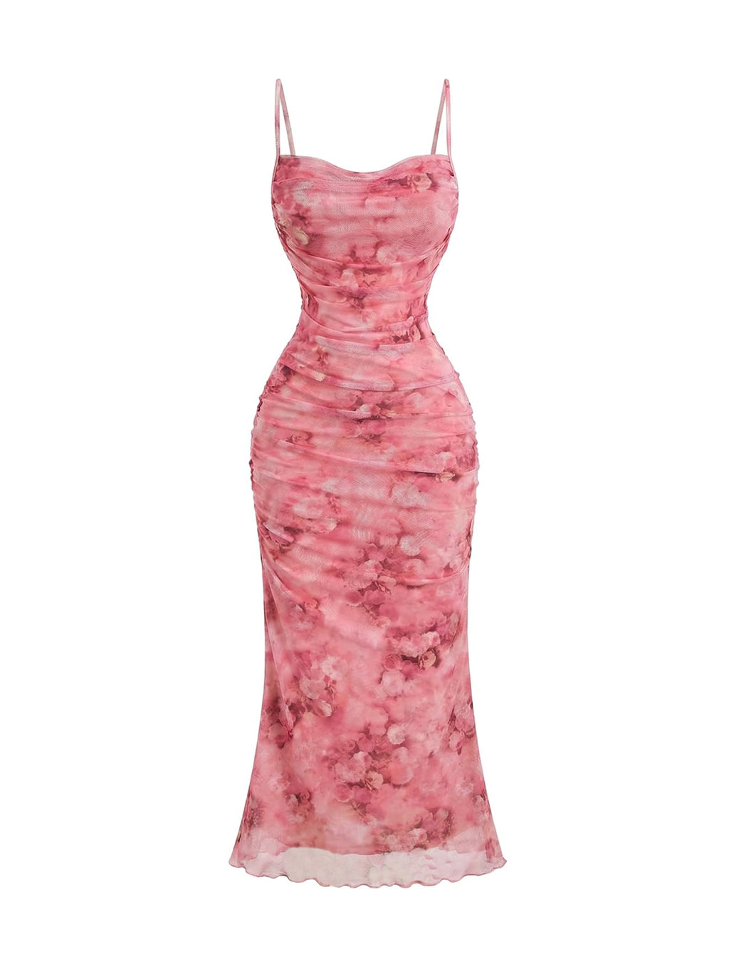 GORGLITTER Women's Floral Spring Summer Wedding Guest Dress Bridal Shower Cocktail Tea Party Beach Midi Sun Dress 2026 Pink Flower Small