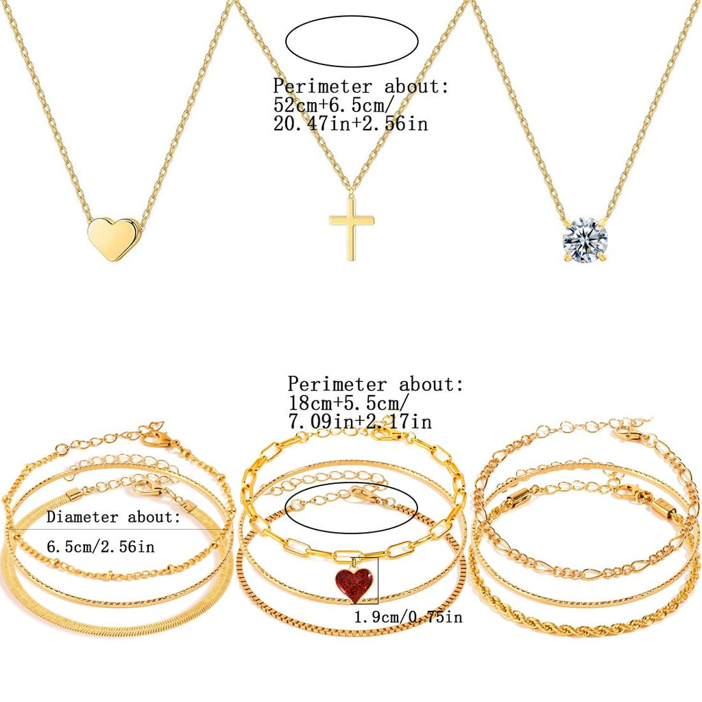 IXNEOP Golden Jewelry Sets for Women Fashion Costume Jewelry Bundle Includ Necklace Bracelet Rings Earrings Set (ix004-glod)