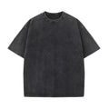 KEEPSHOWING Men's Cotton T-Shirts Oversized Unisex Short Sleeves Casual Loose Wash Solid Basic Tee Tops(A-Black XL)