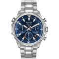 Bulova Men's Marine Star Series B Stainless Steel 6-Hand Chronograph Quartz Watch, Blue Dial Style: 96B256