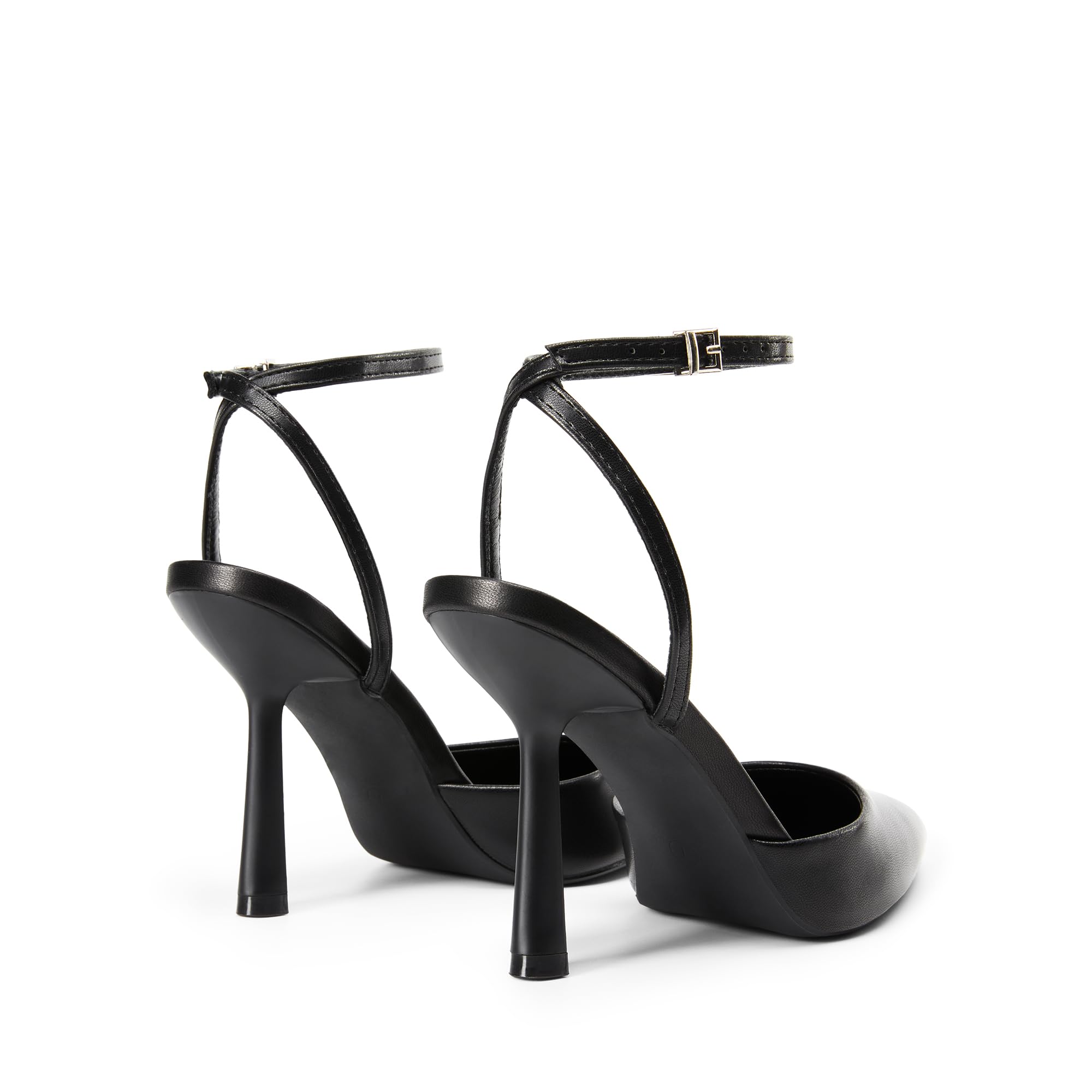 DREAM PAIRS High Heels for Women Closed Pointed Toe Dress Shoes for Women Ankle Strap Stiletto Heel Party Wedding Sexy Pump Shoes,Size 6,Black-Pu,SDPU2496W