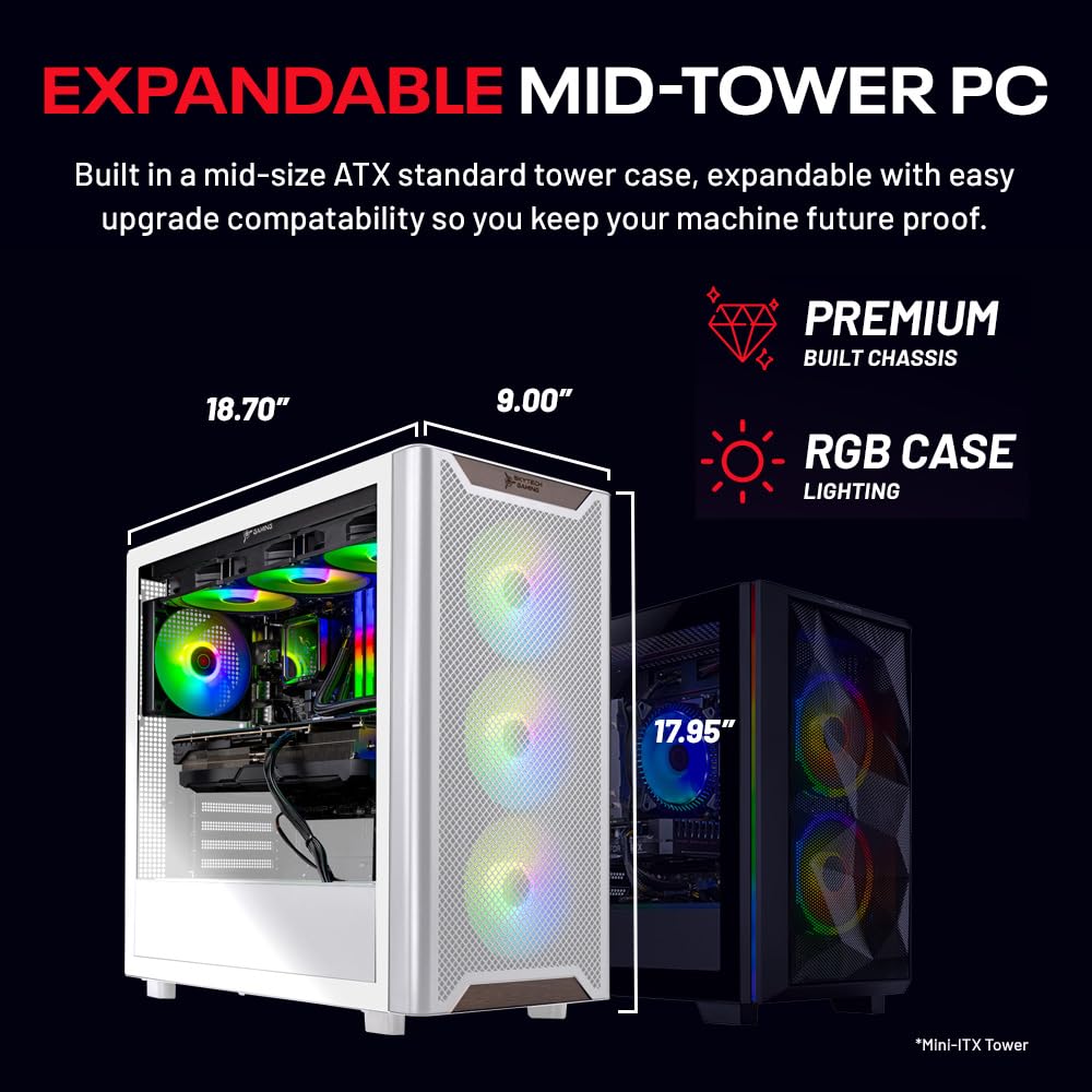 Skytech Gaming Chronos 3 Desktop PC, Intel i7 14700F 2.1 GHz (5.3GHz Turbo), NVIDIA RTX 5060 Ti 16GB, 1TB NVMe SSD, 16GB DDR5 RAM 5200, 850W Gold ATX 3 PSU, 360mm ARGB AIO, Wi-Fi, Win 11