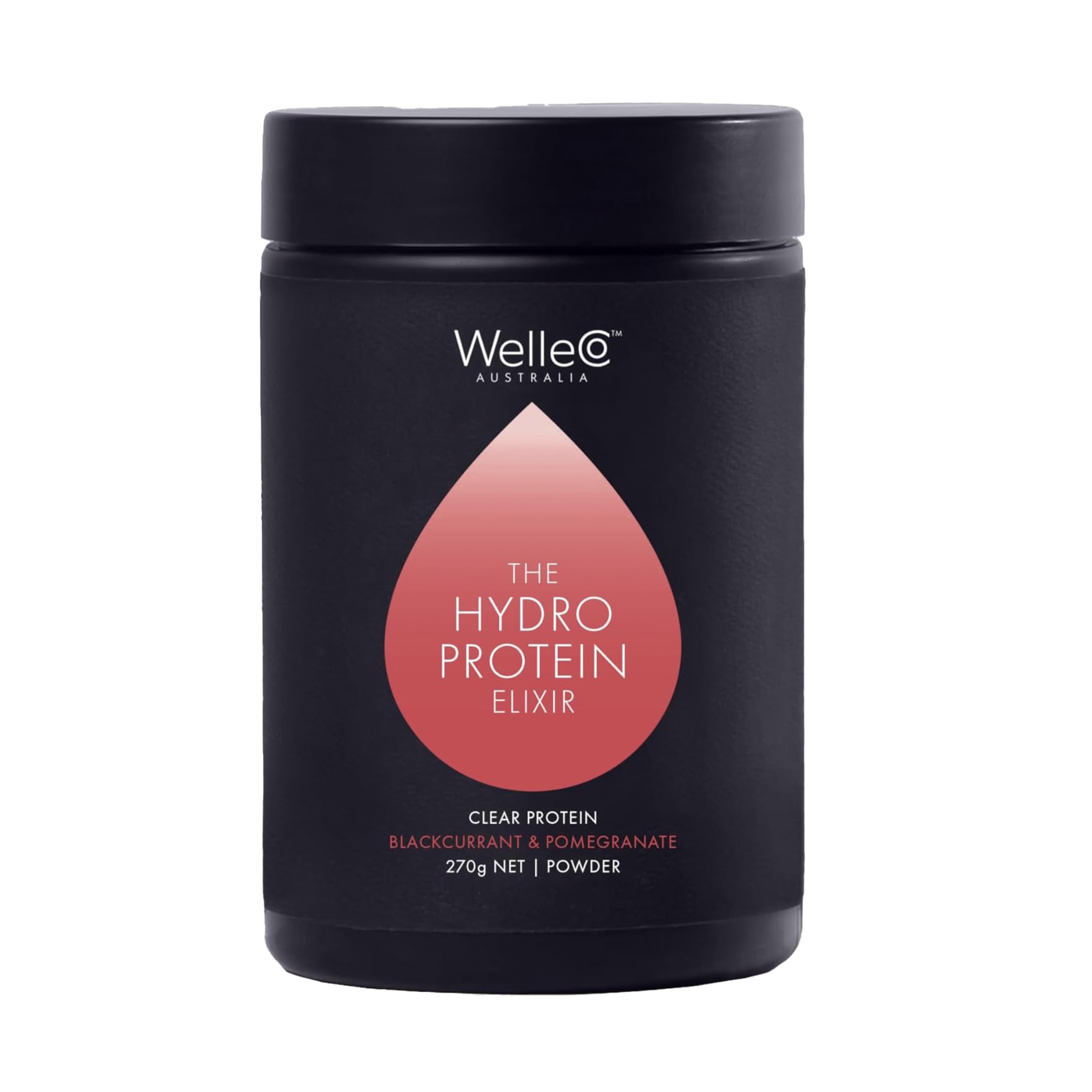 WelleCo HydroProtein Elixir, Potassium Electrolyte Powder with 15g Vegan Protein for Energy, Healthy Hair, Skin & Nails, Easy to Digest Powdered Electrolytes, Black Currant & Pomegranate, 9.5oz Jar