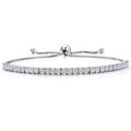 Gem Stone King 2 to 2.65 Cttw Lab Grown Diamond Tennis Bracelet for Women | 925 Sterling Silver | Round | E-F | VVS-VS | Adjustable Bolo Bracelet | Fits Up To 9 Inch Wrist | Sterling Silver | 2 Ct