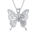 LWXIE Diamond Butterfly Necklace for Women Sterling Silver Butterfly Pendant Necklace Butterfly Jewelry Gift for Women Wife Friend