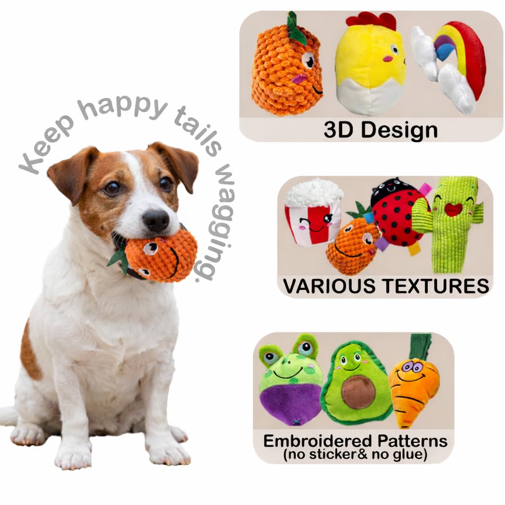 Jalousie 18 Pack Dog Squeaky Toys Cute Stuffed Pet Plush Puppy Chew for Small Medium Pets - Bulk