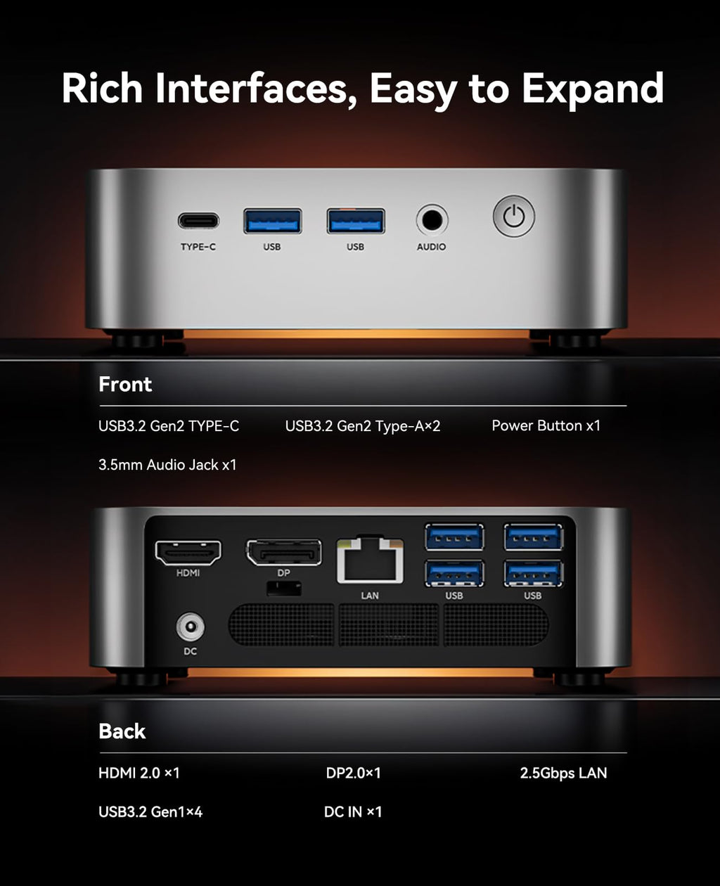 ACEMAGIC Mini PC Gaming AMD Ryzen 7 6800H 11 Pro (Up to 4.7GHz) 32GB RAM 1TB SSD, Radeon 680M Triple 4K Display Mini Computers Desktop Micro Small Pc for Gaming/Office 3.2Type-C/LAN 2.5G/BT5.2/WiFi 6