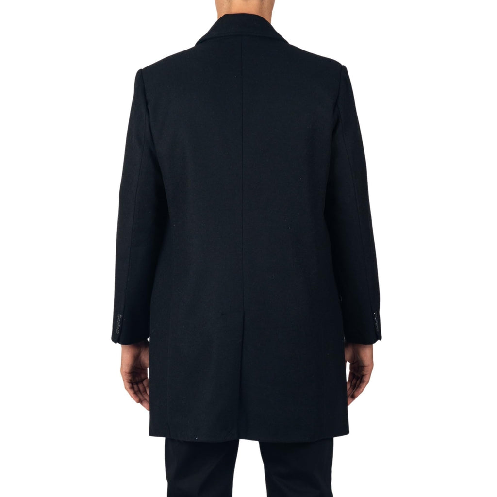 Alpine Swiss Orson Mens Wool Blend Car Coat Tailored Long Topcoat for Men Single Breasted Overcoat Winter Jacket BLK XL