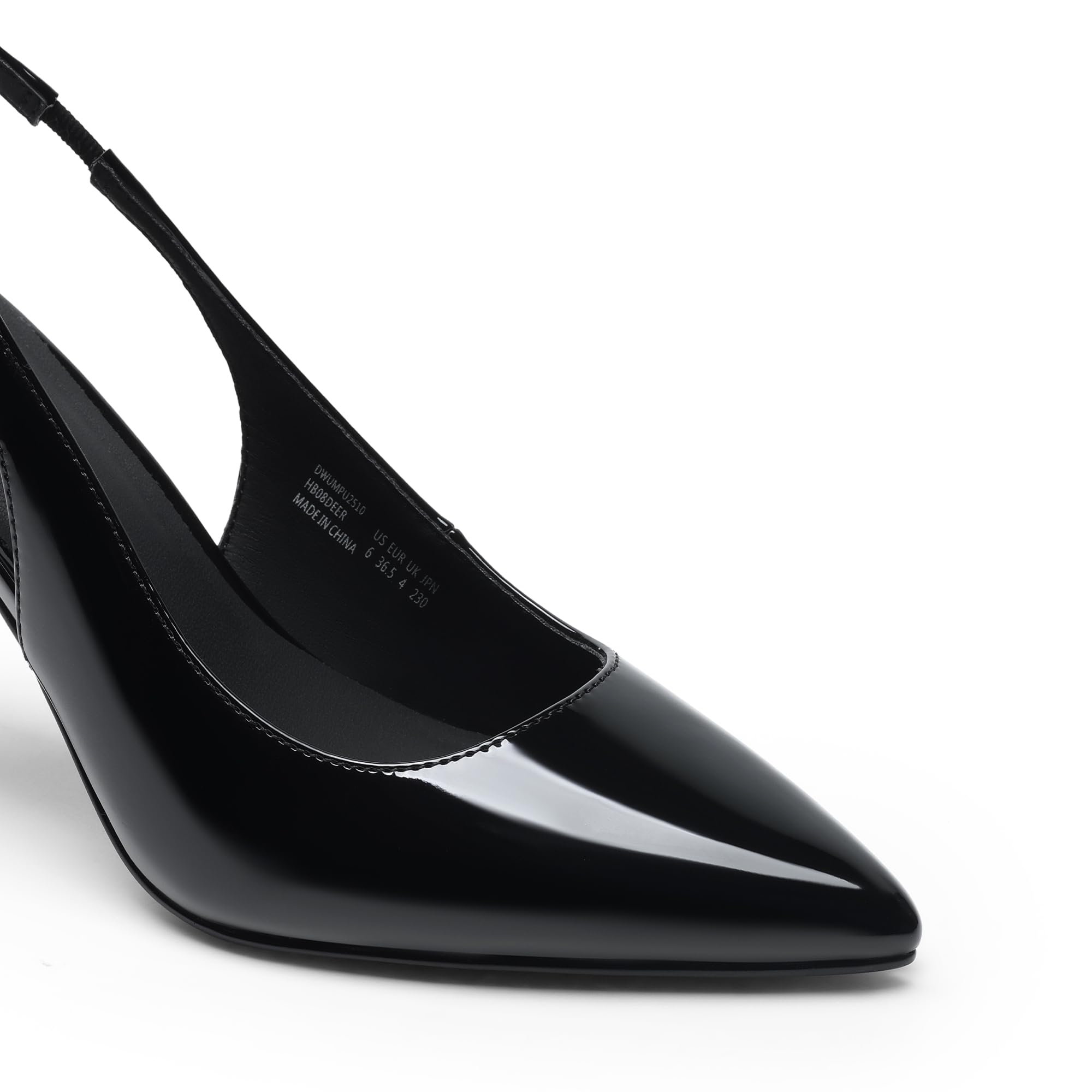 DREAM PAIRS Women's Heels Slingback Stiletto Pumps Shoes Pointed Closed Toe Kitten Heels Dress Bridal Elegant Wedding Sexy Party,Size 9,Black-Pat,DWUMPU2510