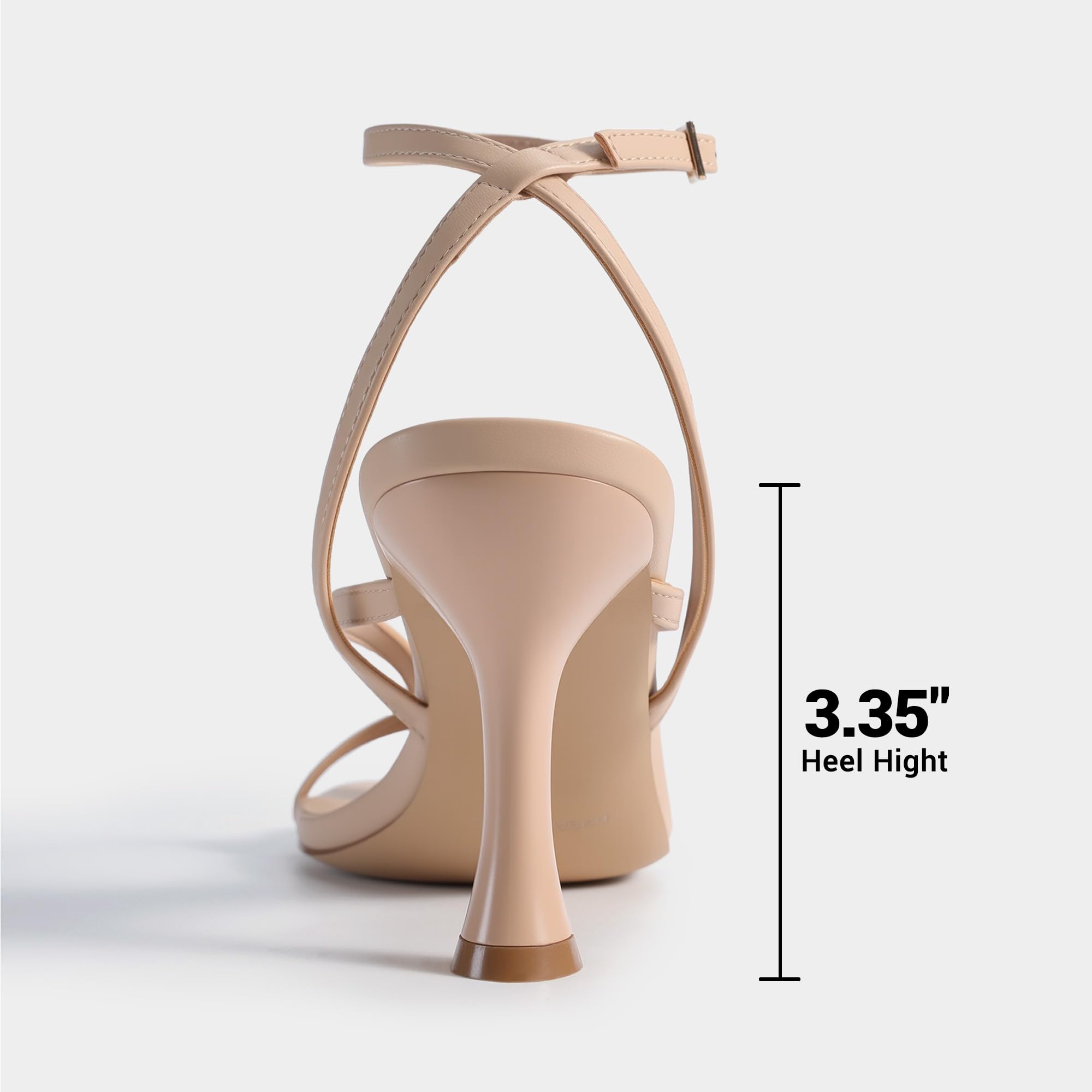 DREAM PAIRS Women's Square Heels Strappy Toe Thong Ankle Strap Sandals Shoes,Size 10,Nude,DWUMHS2560