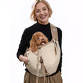 Dog Carrier Sling,Dog Carriers for Small Dogs & Cats Up to 20lbs,Puppy Carrying Backpack Pet Purse with Pockets,Adjustable Shoulder Strap,Hands Free for Travel (Beige)