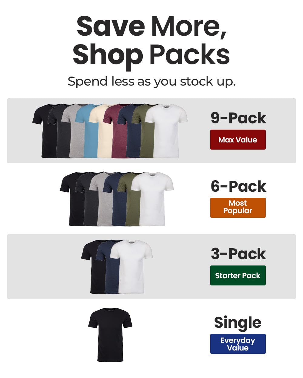 INTO THE AM Men's Plain Basic Tees 3 Pack Multipack - Fitted Essential Crewneck Blank Gym Classic Casual True Fit Fashion for Guys (Black/Charcoal/Grey, X-Large)