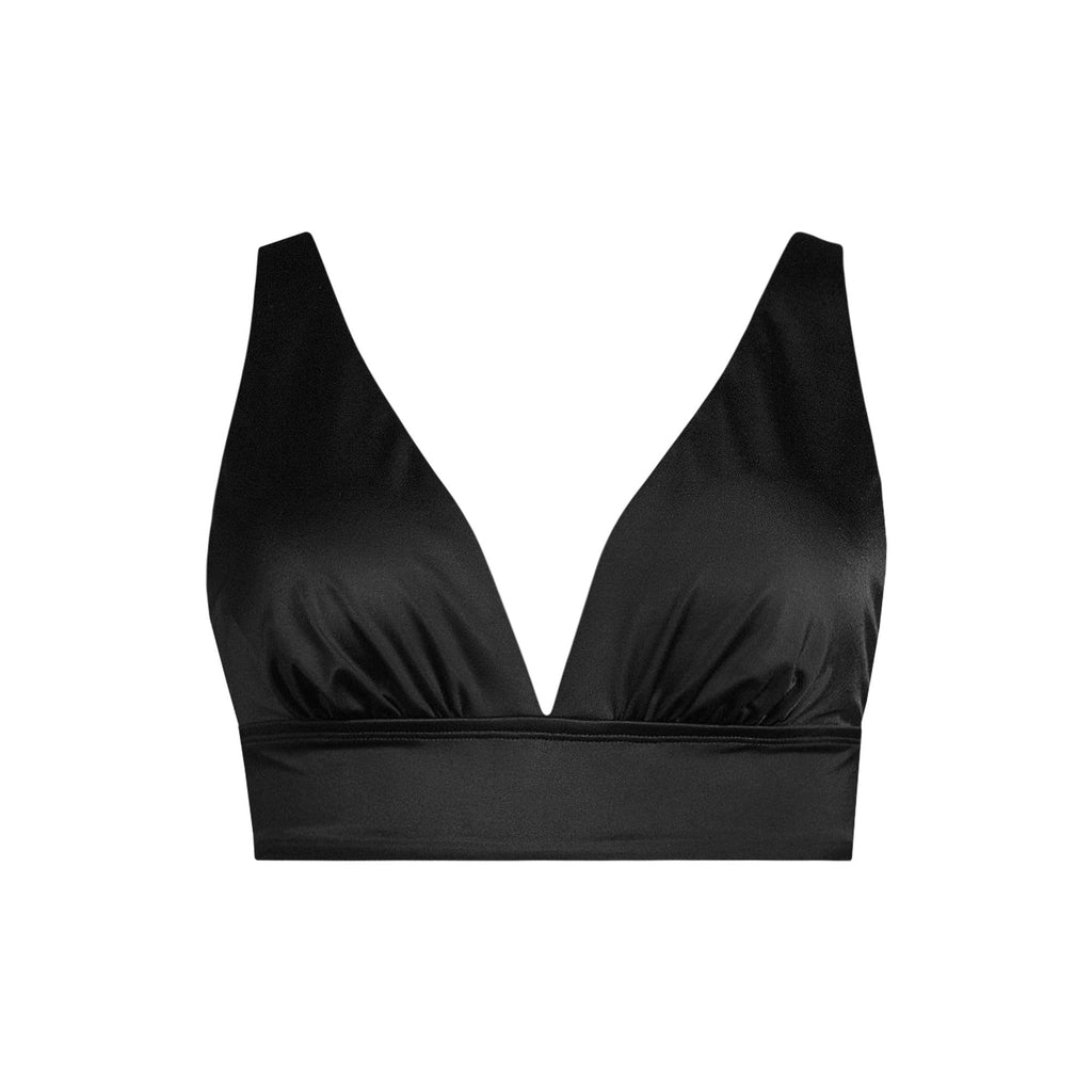 Lands' End Women's Plunge Bikini Top Small Black