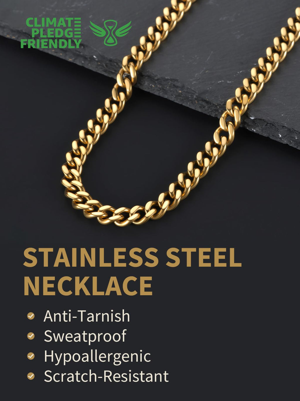 FindChic Rapper Chain Mens Curb Chain Necklace 18K Gold Plated Thick 7MM Heavy Cuban Link Chains for Men Women 20'' Replacement Cross Chain