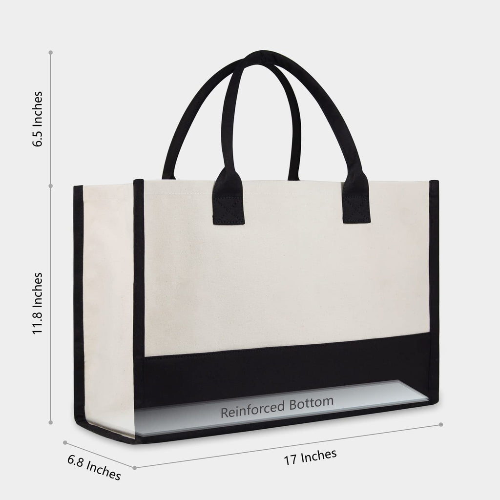 TOPDesign Embroidery Initial Canvas Tote Bag, Personalized Present Suitable for Wedding, Birthday, Beach, Holiday, is a Great Gift Women, Mom, Teachers, Friends, Bridesmaids (Letter K)