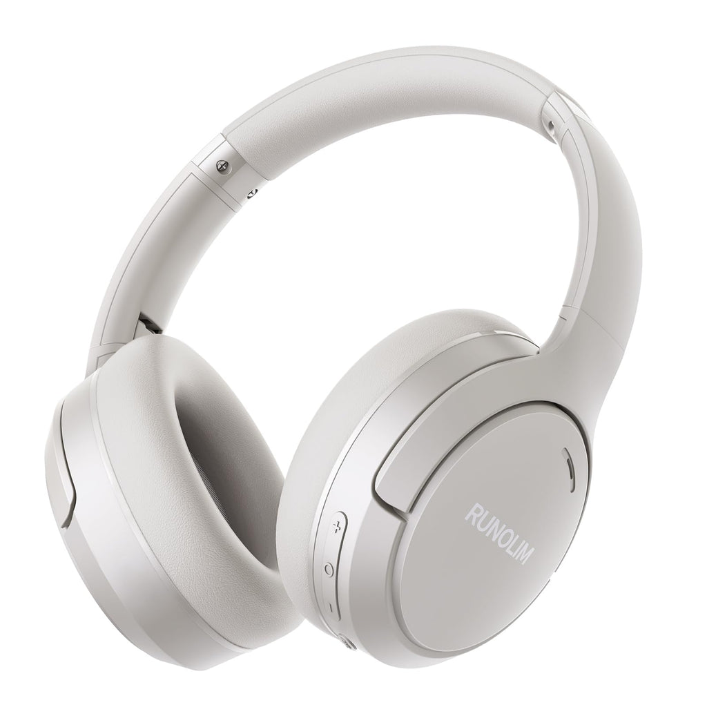 RUNOLIM Hybrid Active Noise Cancelling Headphones, 70H Playtime, Built-in Microphone, Bluetooth Wireless Over Ear Foldable Headphones with HiFi Audio, Home Travel Office