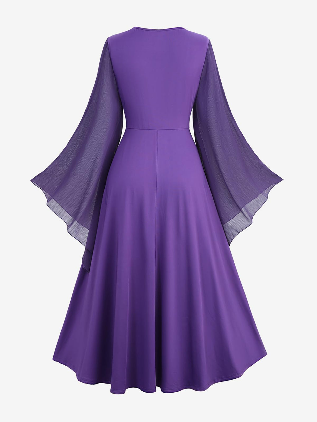 ROSE GAL Plus Size Women Renaissance Costume Victorian Medieval Fairy Dress Chiffon Bell Sleeves Ruffles Irish Halloween Cosplay Maxi Dress(Purple/1X)