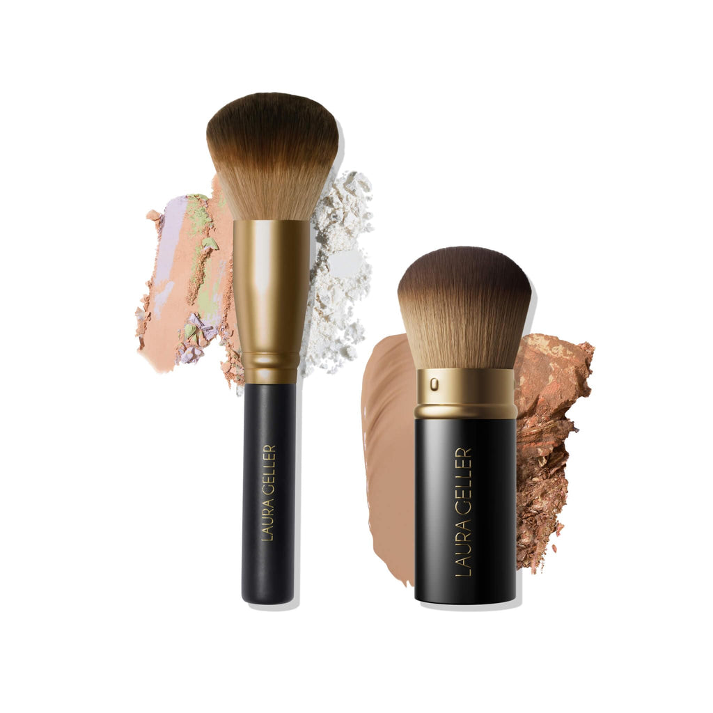 LAURA GELLER NEW YORK Blending Beauties Two-Piece Makeup Brush Gift Set for Powders and Foundation