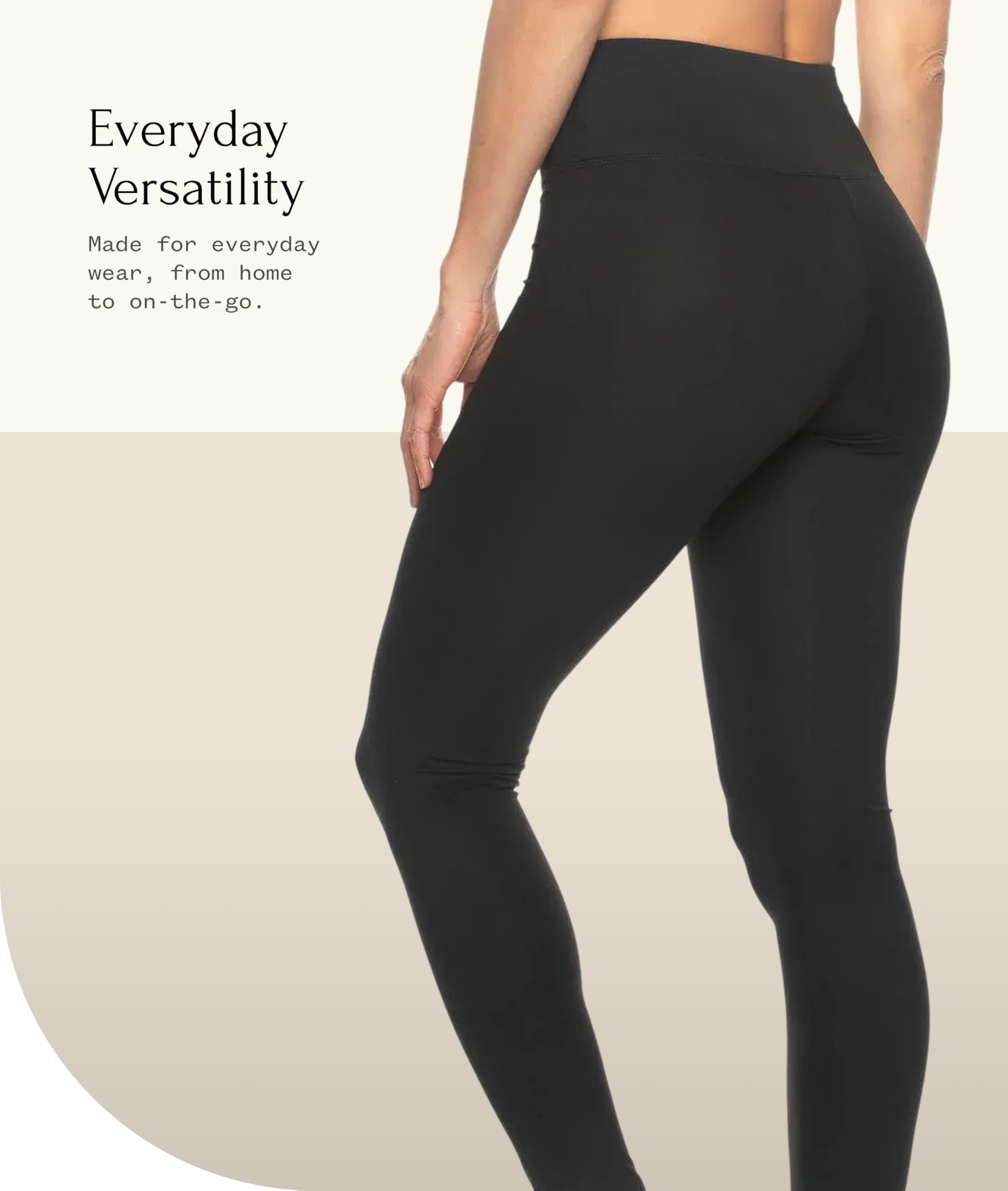 Felina Sueded Athleisure Performance Legging (2-Pack) Womens Leggings w/Slimming Waist Band Style: C3690RT Black