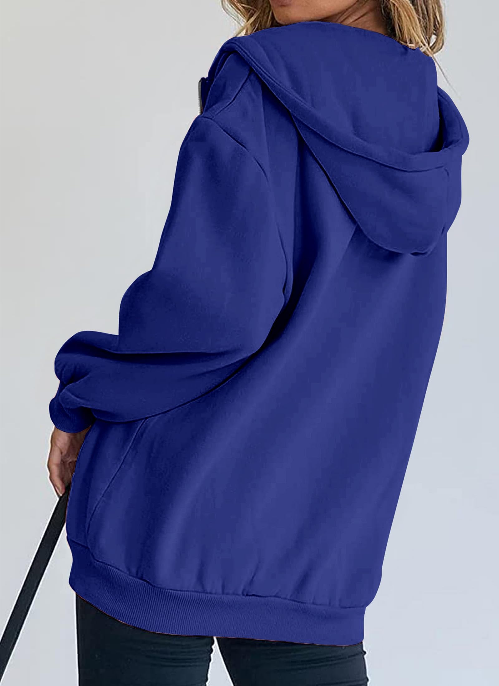 PRETTYGARDEN Women's 2026 Spring Zip Up Y2K Hoodies Casual Long Sleeve Sweatshirts Fall Winter Track Jackets with Pockets (Royal Blue,X-Large)