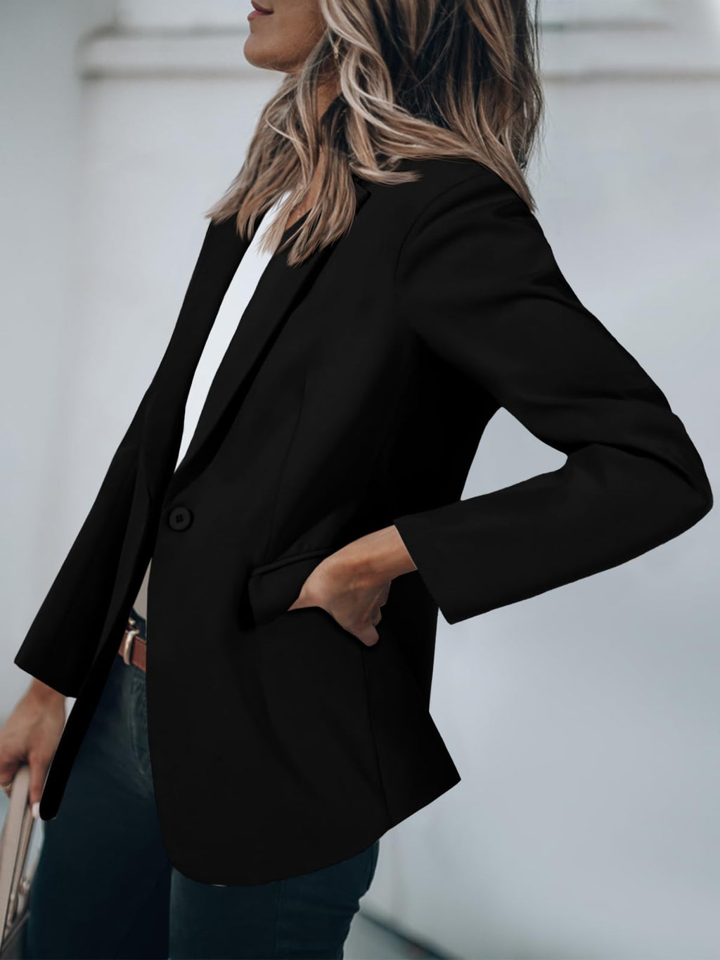 Cicy Bell Womens Casual Blazers Open Front Long Sleeve Work Office Suit Jackets Blazer(Black,Medium)