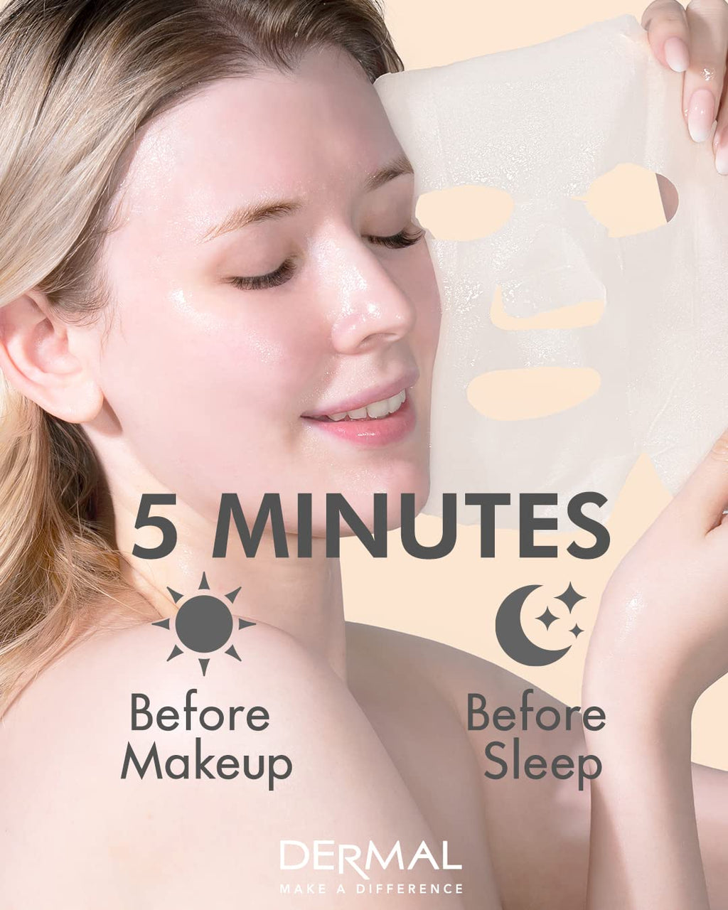 DERMAL 48 Combo Pack Made in Korea Facial Mask – 20+ Years of K-Beauty Experience, Premium Quality Korean Sheet Masks for Daily Skincare Routine