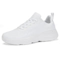LCGJR Men's Slip On Cushion Running Shoes Lightweight Breathable Walking Shoes Non Slip Athletic Fashion Tennis Sneakers White Size 13