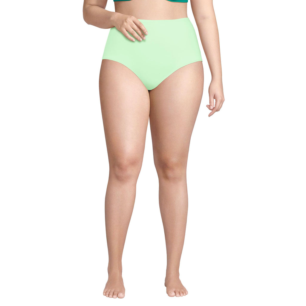 Lands' End Women's Sculpting Suit High Waisted Bikini Bottoms 0 ICY Mint Green