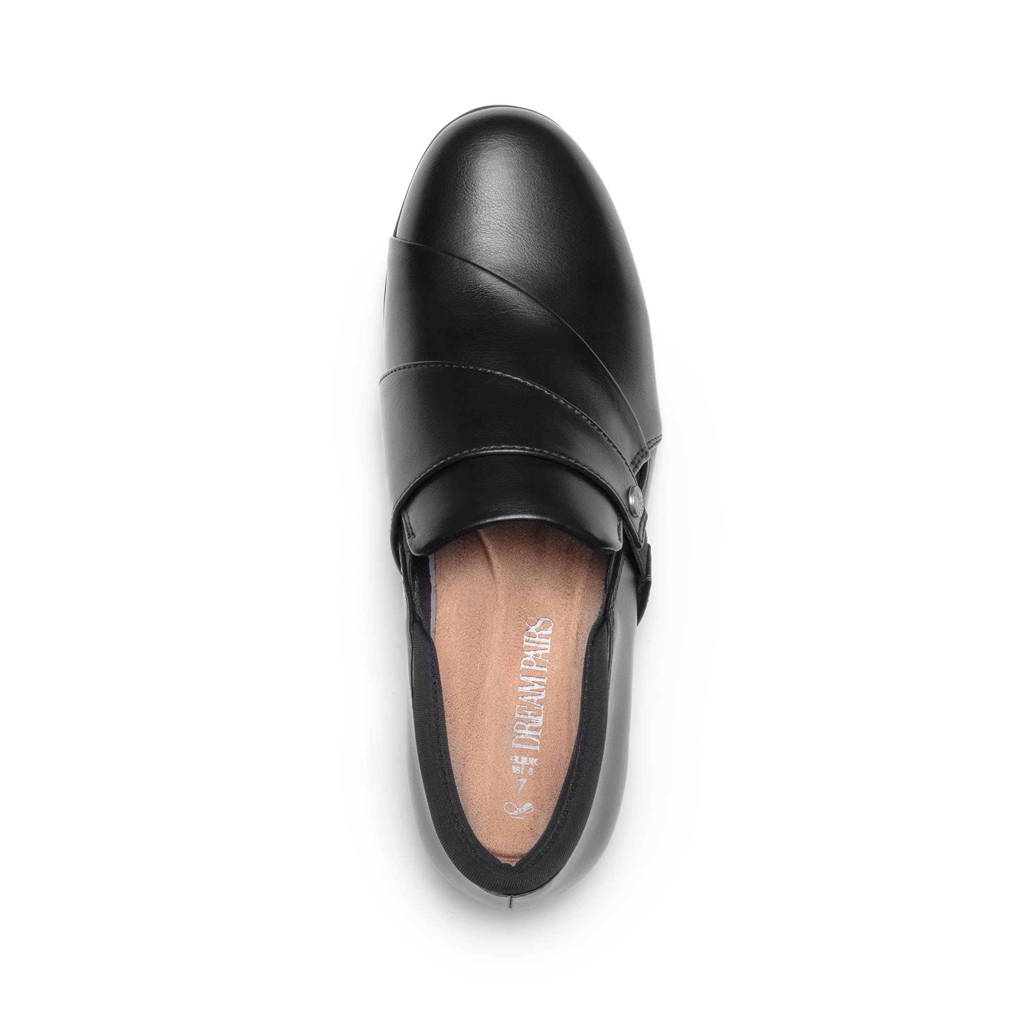 DREAM PAIRS Loafers for Women Slip-on Dressy Comfortable Business Casual Work Office Faux Leather Loafer Shoes with Arch Support,Size 9,Black,DWUMLS2530