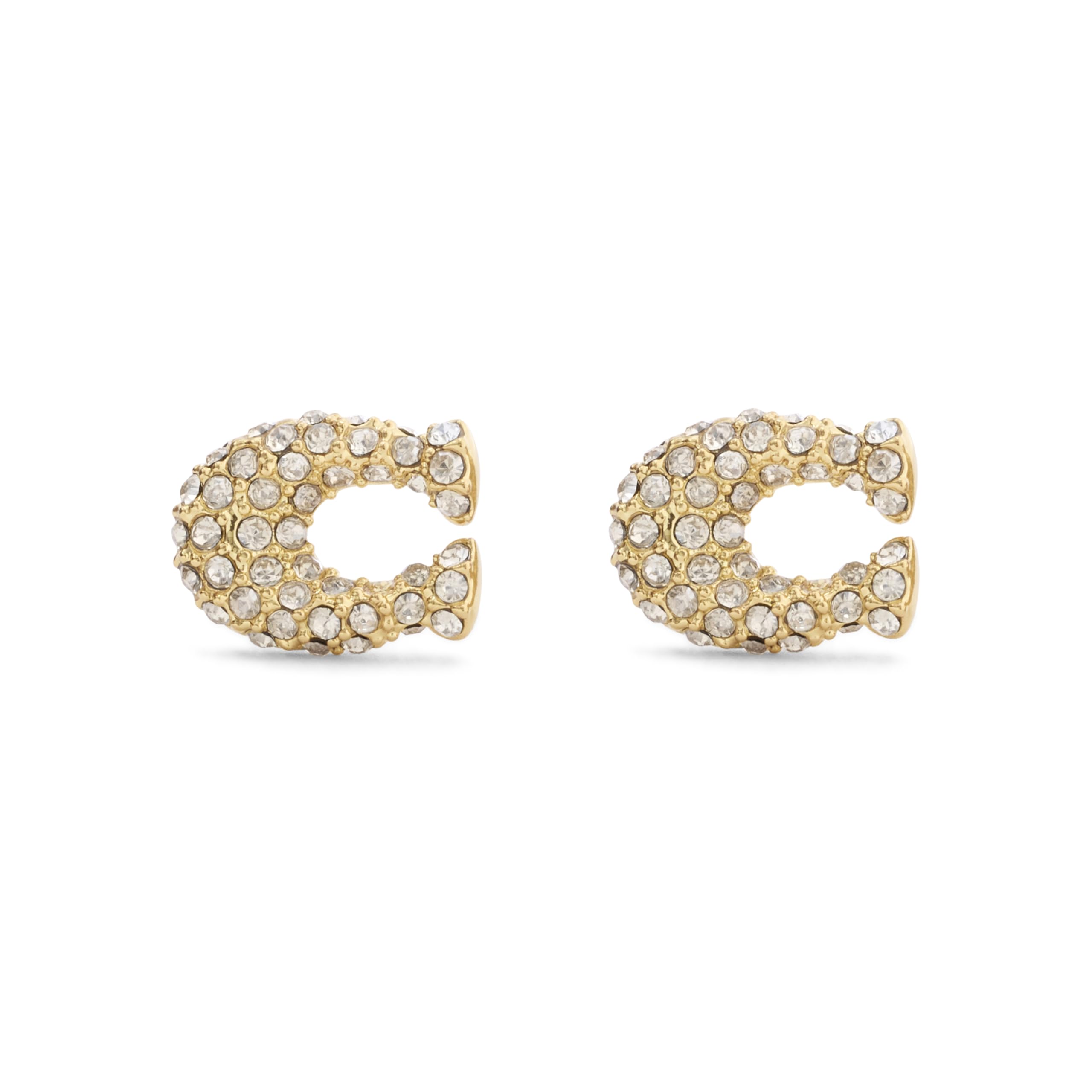 COACH Jewelry Women's Pavé Signature C Stud Earrings