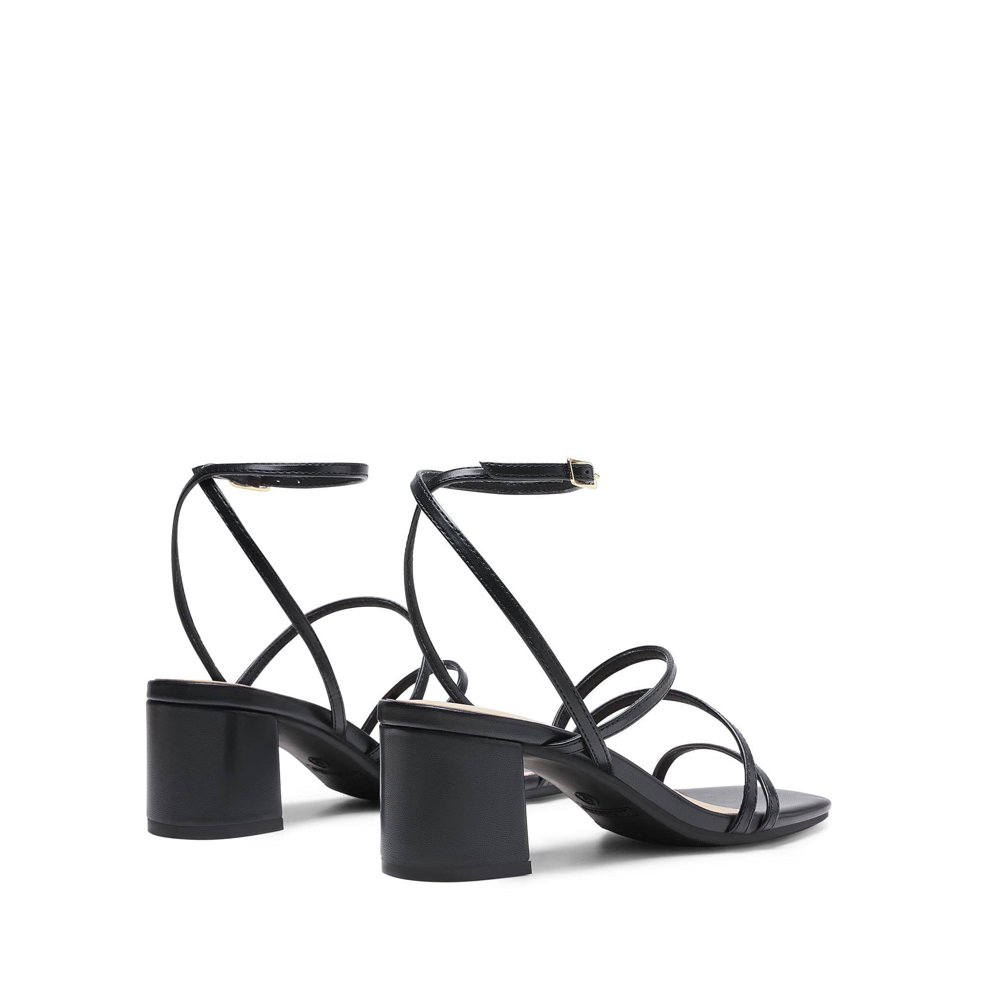 DREAM PAIRS Womens Block Heels 2 inch Strappy Square Toe Dressy Chunky Low Heeled Sandals for Party Wedding Evening,Size 8,Black-Pu,DWUMHS2512