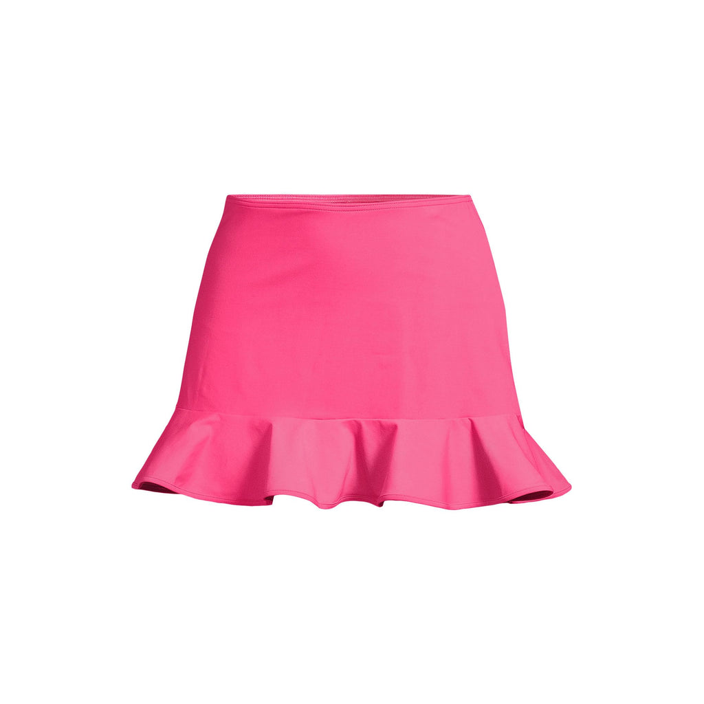 Lands' End Women's Ruffle Hem Mini Swim Skirt 2 Pink Azalea