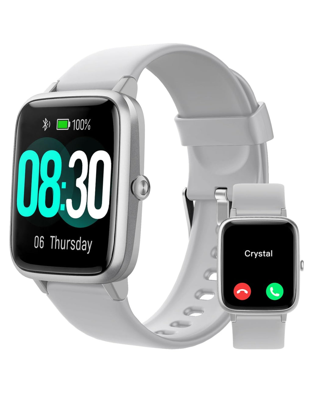 GRV Smart Watch for iOS and Android Phones (Answer/Make Calls), Watches for Men Women IP68 Waterproof Smartwatch Fitness Tracker Watch with Heart Rate/Sleep Monitor Steps Calories Counter (Gray)
