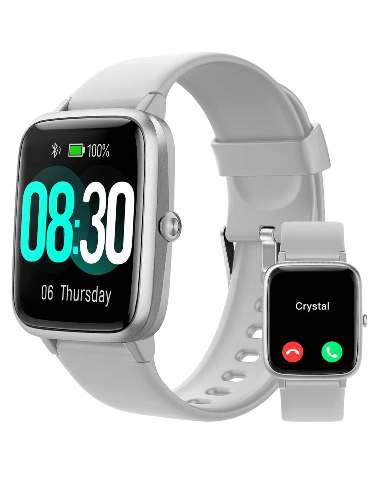 GRV Smart Watch for iOS and Android Phones (Answer/Make Calls), Watches for Men Women IP68 Waterproof Smartwatch Fitness Tracker Watch with Heart Rate/Sleep Monitor Steps Calories Counter (Gray)
