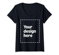 Custom V-Neck T-Shirt with Your Image for Women by Modify by Amazon Merch on Demand
