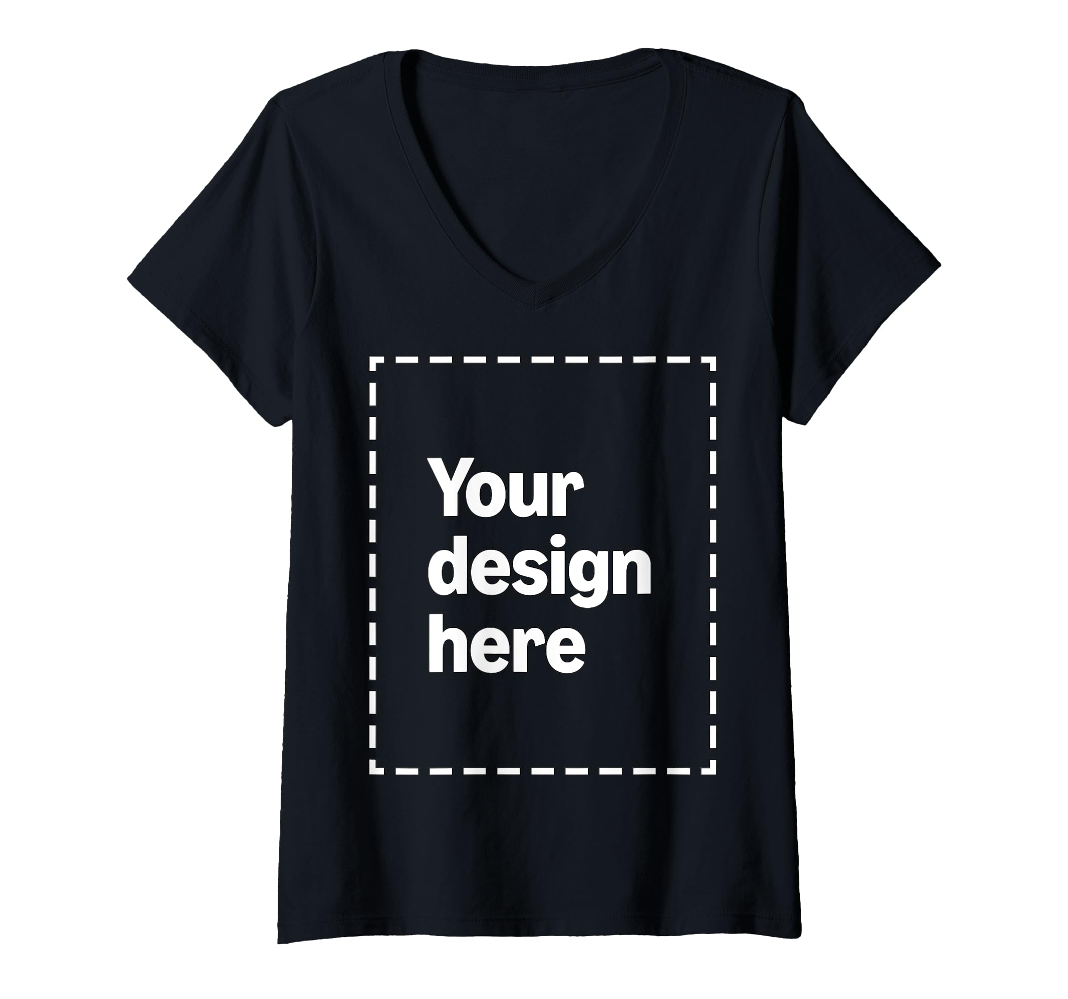 Custom V-Neck T-Shirt with Your Image for Women by Modify by Amazon Merch on Demand