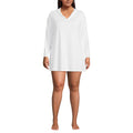 Lands' End Womens UPF50 Sun Protection Hooded Mini Swim Cover-Up Dress White Regular X-Small