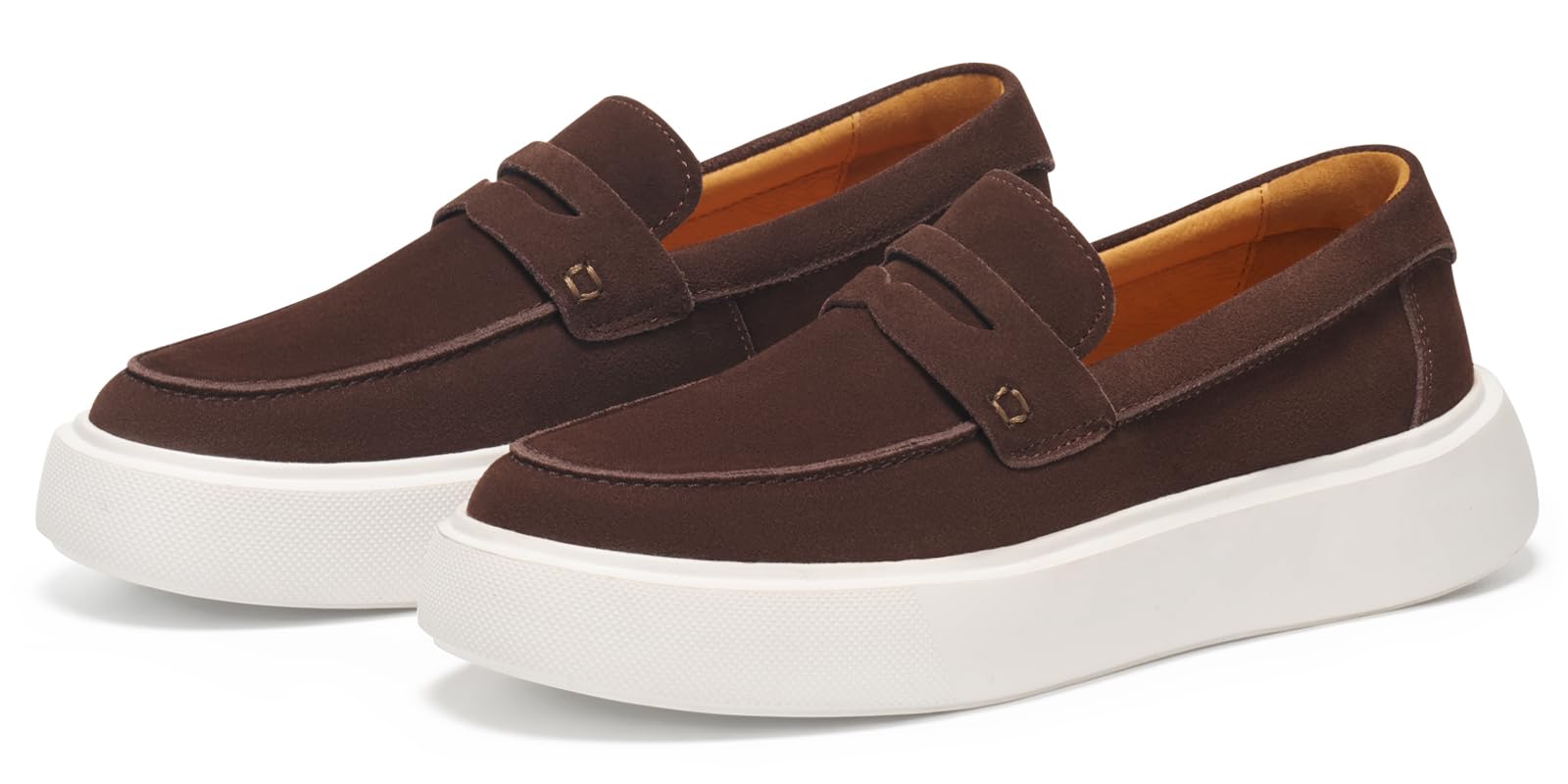 Journey West Suede Slip-on Penny Loafers Sneakers Shoes for Women Coffee US 6