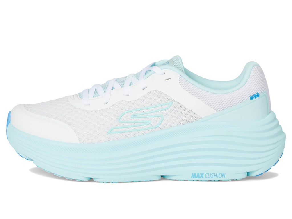 Skechers Women's Max Cushioning Endeavour Canova Sneaker, White/Light Blue, 7.5