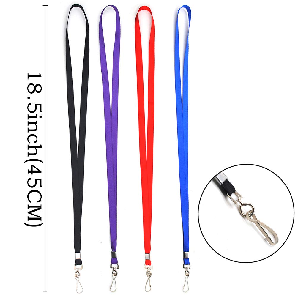 Beebel Blue Lanyard Bulk Lanyards for Id Badges Flat Lanyard with Badge Clip Swivel Hook 50 Pack