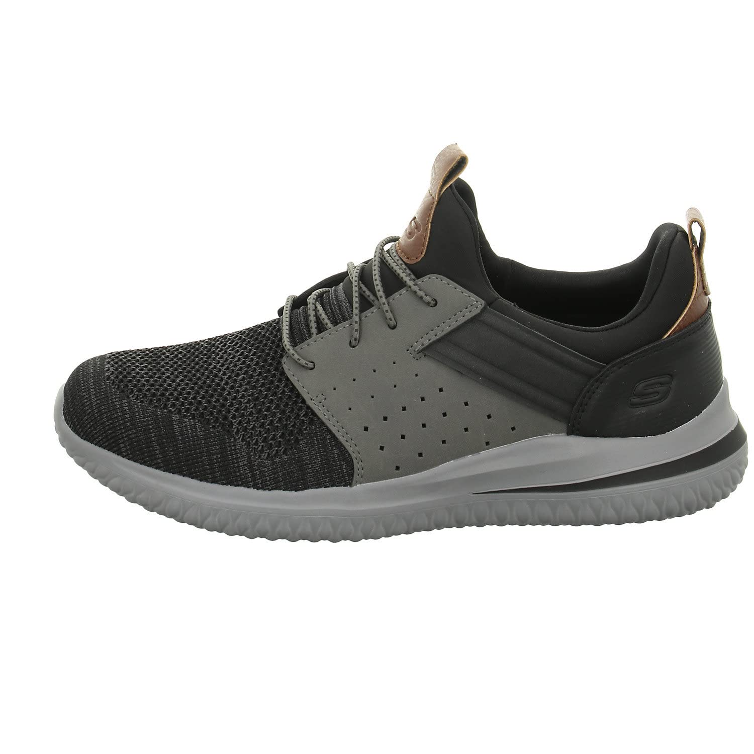 Skechers Men's Delson 3.0, Black/Grey, 13